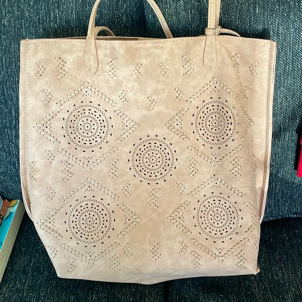 Anthropologie Faux Suede Tote